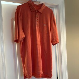 Vineyard Vines Striped Orange Polo Shirt